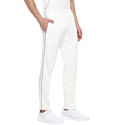 Image of Nivia 2504-1 Polyester Cricket Pants, Men's Small (White/Grey)
