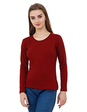 Image of Reifica Women's T-Shirt (REF-WOMEN-FULL-PLAIN-M-M_Maroon_Medium)