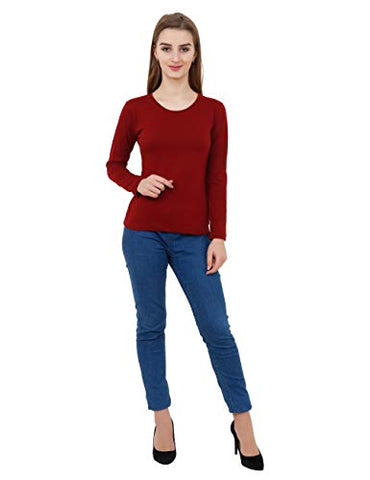 Image of Reifica Women's T-Shirt (REF-WOMEN-FULL-PLAIN-M-M_Maroon_Medium)