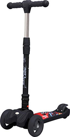 Image of R for Rabbit Road Runner Kick Scooter for Kids of Above 3 Years, Skating Scooter for Boys, Girls, Scratch Free LED PU Wheels, 4-Level Adjustable Handlebar & Foldable Design & Wide Standing Board, Weight Capacity 75Kgs ( Black)