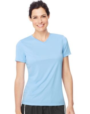 Image of Hanes Sport Women's Cool DRI Performance V-Neck Tee,Light Blue,X-Large