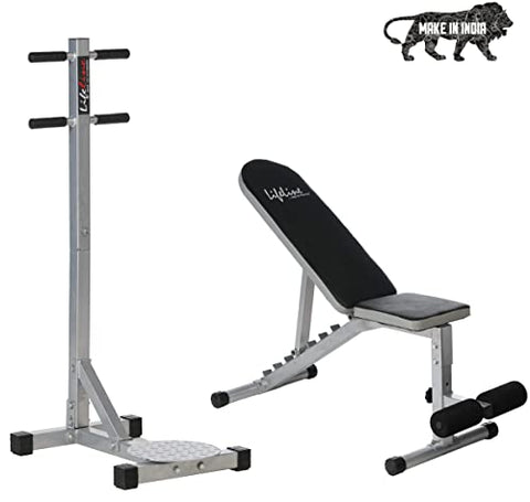 Image of Lifeline LB-311 Adjustable Bench (Incline, Flat, Decline) with IF-7123 Twister Single for Body Toning, Full Body Home Gym Combo