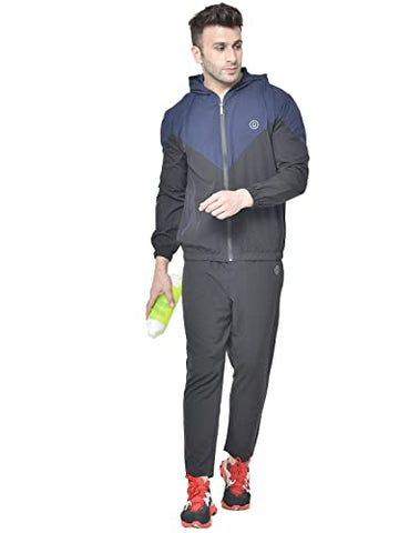 Image of Chkokko Men's Full Sleeves Zipper Sports Tracksuit NavyBlk M