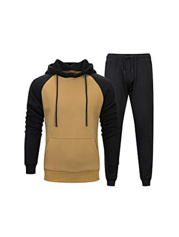 Image of PASOK Men's Casual Tracksuit Sweat Suit Running Jogging Athletic Sports Shirts and Pants Set M Blue