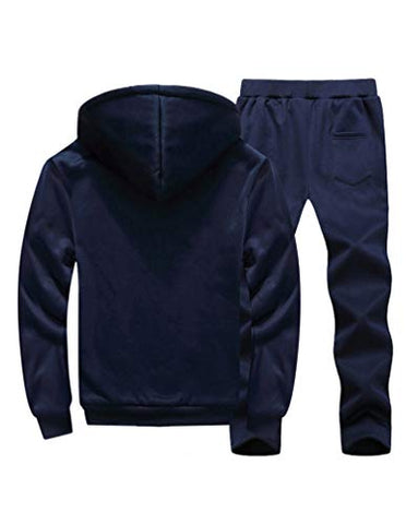 Image of Lavnis Men's Casual Tracksuit Long Sleeve Running Jogging Athletic Sports Set Thicken Style Gray 2XL