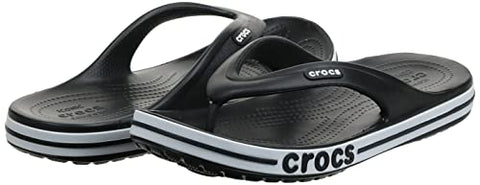 Image of crocs Unisex Adult Bayaband Flip Black/White Slipper-7 Men/ 8 UK Women (M8W10) (205393-066)