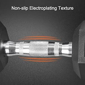 Image of Skera Pair of Rubber Coated Hex Dumbbell with Contoured Chrome Handle (2 KG X 2PC Total 4 KG)