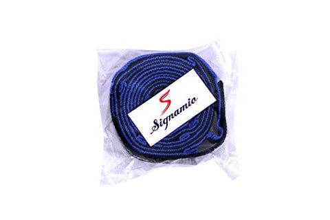 Image of Signamio® Strap/Stretch Bands/Belt 12 Loop Options with Extra Safe Adjustable, Durable Delicate Texture - Best for Daily Stretching, Physical Therapy, Fitness -Yoga, Exercise, Gym- 12 Loop-Blue-Black