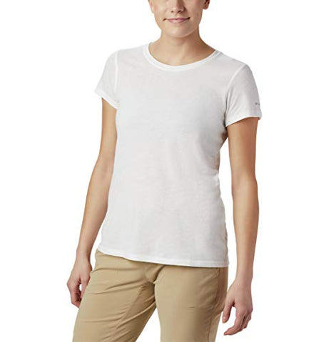 Image of Columbia Women's Solar Shield Short Sleeve Shirt, White, 2X