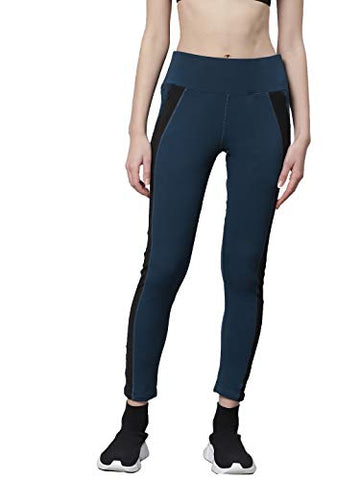 Image of CHKOKKO Women Yoga Track Pants Stretchable Sports Tights Indigo M