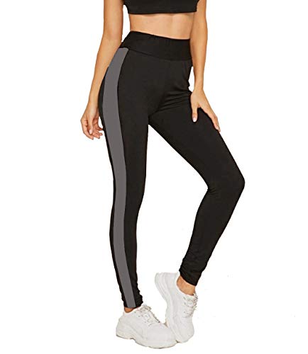 Neu Look Gym wear Leggings Tights Ankle Length Workout Tights | Stretchable Sports Leggings | Sports Fitness Yoga Track Pants for Women (Grey, X-Large)