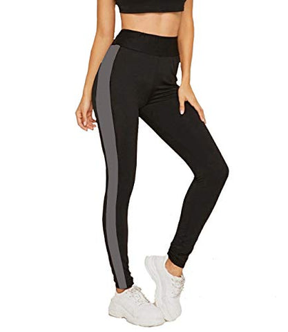 Image of Neu Look Gym wear Leggings Tights Ankle Length Workout Tights | Stretchable Sports Leggings | Sports Fitness Yoga Track Pants for Women (Grey, X-Large)