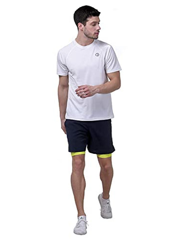 Image of TRUEREVO 7 Inch Men's 2-in-1 Sports Shorts with Phone Pocket (Dark Navy, Medum)