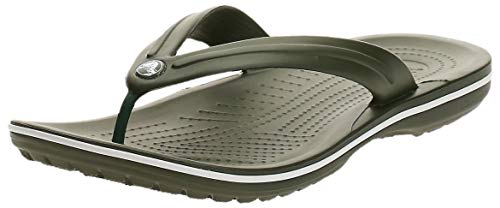 crocs Unisex Adult Crocband Flip Army Green/White Flop-10 UK