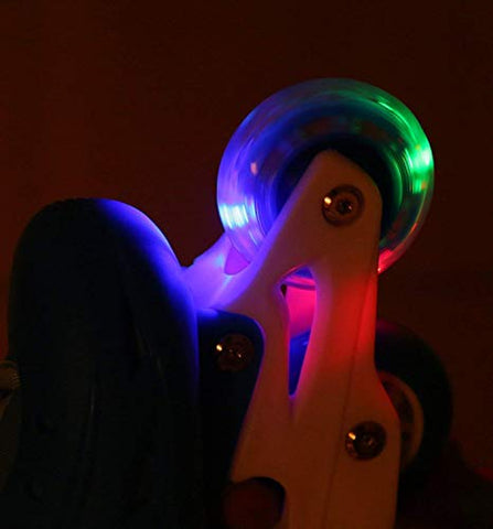 Image of RIVET ENTERPRISE Red Inline Skates Size Adjustable All PU Wheels with Aluminum-Alloy, LED Flash Light, Age Group 6-14 Years