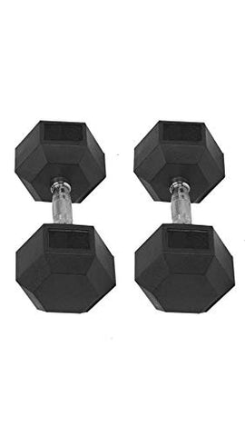 Image of Unisex Fratii's 7.5 Kg Rubber Hex Dumbbells (Black) - Pack of 2