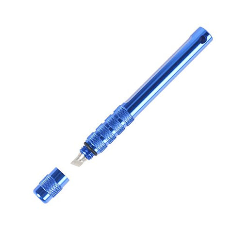 Image of Golf Groove Sharpener with Blade Cutter Fit Iron Sets and Wedge Clubs - SummerHouse - Re-Grooving Cleaning Tool Accessories (Pen-Blue)