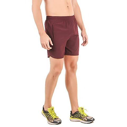 Image of STOKOR Athleisure Men's Regular Fit Sports Shorts | Quick Dry Technology | (Large, Wine)