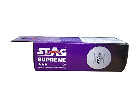 Image of STAG SUPREME Plastic Table Tennis Balls, Size Standard, (White)