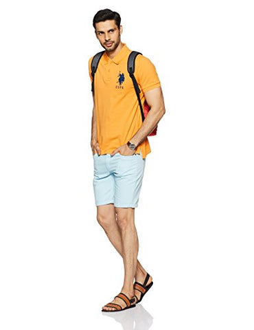 Image of US Polo Association Men's Regular Fit Polo (USTS5780_Apricot_S HS_Apricot_Small)