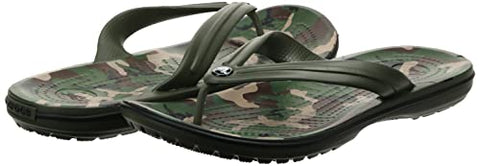 Image of crocs Unisex Adult Crocband Printed Flip Army Green/Black Slipper-5 Men/ 6 UK Women (M6W8) (205943-30Q)