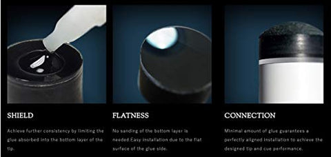 Image of KAMUI Clear Black Laminated Pool Billiard CUE TIP - 1 pc (Medium, 13 mm)