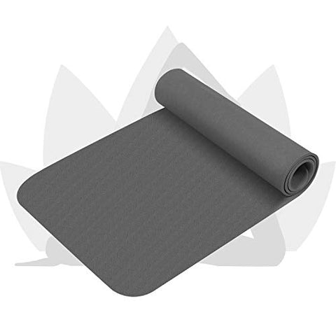 Image of VIFITKIT® Yoga Mat Anti Skid EVA Yoga mat with Carrying Strap for Gym Workout and Flooring Exercise Long Size Yoga Mate for Men Women… (Grey, 4mm)