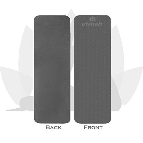Image of VIFITKIT® Yoga Mat Anti Skid EVA Yoga mat with Carrying Strap for Gym Workout and Flooring Exercise Long Size Yoga Mate for Men Women… (Grey, 4mm)
