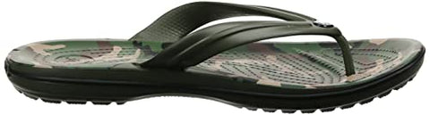 Image of crocs Unisex Adult Crocband Printed Flip Army Green/Black Slipper-5 Men/ 6 UK Women (M6W8) (205943-30Q)