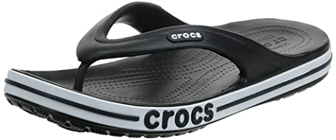 Image of crocs Unisex Adult Bayaband Flip Black/White Slipper-7 Men/ 8 UK Women (M8W10) (205393-066)