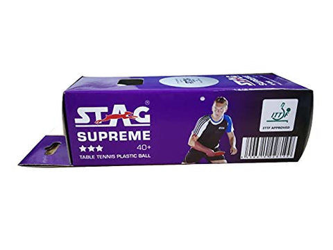 Image of STAG SUPREME Plastic Table Tennis Balls, Size Standard, (White)