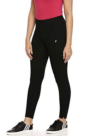 Image of Feather Feel® Skinny Fit Yoga Gym Wear Dance Workout and Active Sports Fitness Back Pocket Leggings Tights Combo for Women|Girls-Black and Dark Grey Melange-(Large)