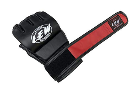 Image of LEW Red/Black Fight/MMA/Muay Thai Thumb Protection Grappling Gloves (Black/Red, Large/X-Large)