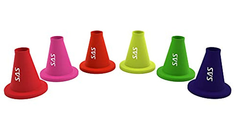 Image of SAS SPORTS TPR Cricket Batting Tee for Cricket Practice (Pack of 6) (Multi -Color)