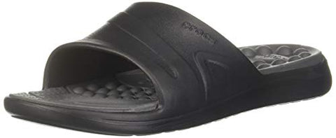 Image of crocs Unisex Adult Reviva Black/Slate Grey Sliders-4 Men/ 5 UK Women (M5W7) (205546-0DD)