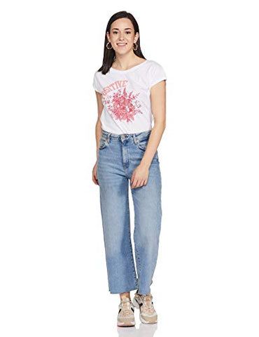 Image of Jockey Women's Plain Regular fit T-Shirt (AW54_White Large)