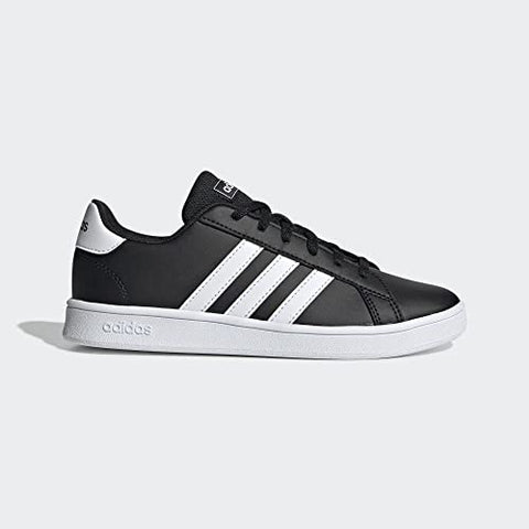 Image of Adidas Unisex-Child Grand Court K CBLACK FTWWHT Tennis Shoes-6 UK (EF0102)