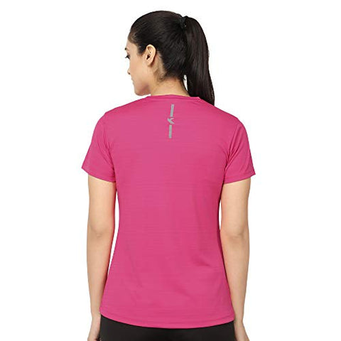 Image of KRONOS Women's Round Neck Dry Fit Gym Sports T-Shirt, Salmon Pink (S)