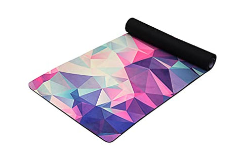 Image of MOOR Premium Design Suede 72 x 24 Inch 6mm Color Crystals Print Yoga Mat Non Slip High Density Anti-Tear Fitness Exercise Floor Pilates Workout