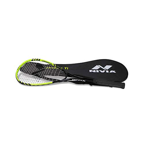 Image of Nivia Alloy Steel Attack-Ti Squash Racquet (Green/Black)