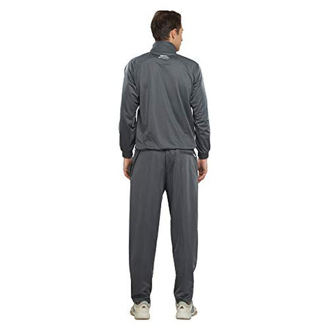 Image of SHIV NARESH Polyester Tracksuit (X-Large, Dark Grey/Light Grey/White)