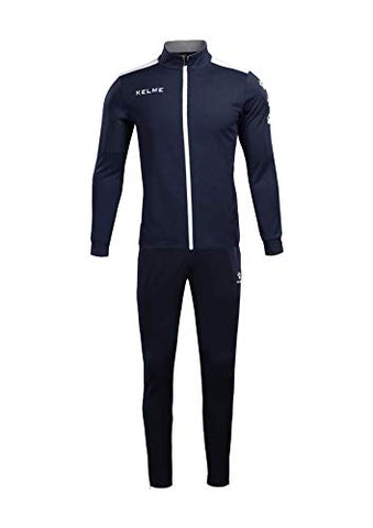 Image of KELME Tracksuit Sets for Mens, Womens, Boys and Girls – 2 Piece Set Includes Track Jacket ans Pants (Dark Blue/White, X-Small (Adult))
