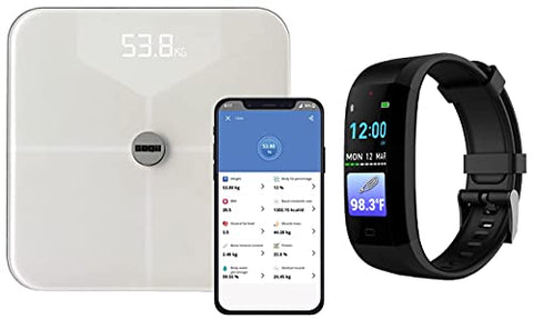 Image of GOQii Smart Vital Fitness 3.0 Body Temperature and Body Composition Monitor Fitness Band/ Smartwatch with 3 Months Personal Coaching (Black)