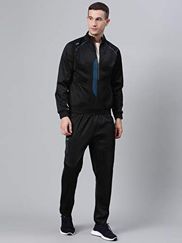 Image of DIDA Black Polyester Athletic Gym Running Sports Tracksuit for Men