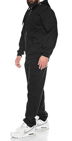 Image of COOFANDY Academy Warm Up Tracksuit Long Sleeve Zipper Drawstring Casual Jacket Sweatsuit Set for Men Black, 4XL