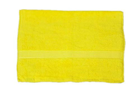 Image of Whatever at Home - 100% Cotton Premium Hand & Sports Towel Set of 3, 65 x 40 cm, Super Absorbency, Ring Spun Cotton for Soft Feel, Yellow Colour - 400 GSM