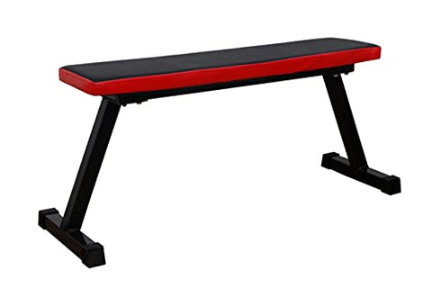 Image of ALLYSON FITNESS Heavy Duty Flat Bench- 300 KG Capacity Utility Exercise Bench for Weight Strength Training, Sit Up Abs Multipurpose Fitness Exercise Gym Workout for Full Body Workout of Home Gym (RED)