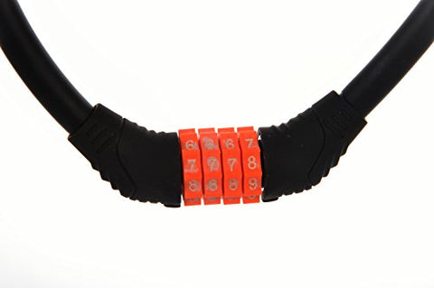 Image of Dark Horse Steel CE Standard Bicycle 4 Digit Combination Cable Lock (Orange)
