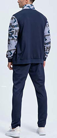 Image of Tracksuit Men 2 Piece Casual Sweatsuit for Men Yoga Set Winter Gym Jacket Warm Set Athletic Suit Gym Jackets Running Pants Fleece Lined Tracksuit