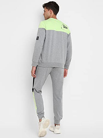 Image of Alan Jones Clothing Men's Cotton Athletic Gym Running Sports Track Suit (TSUIT21-P02_Melange_XL)